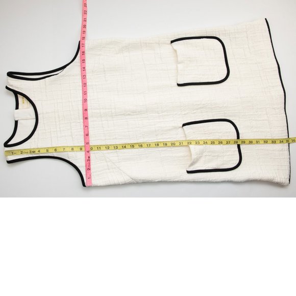 Anthropologie Maeve Patch Pocket Dress Mini Shift Sleeveless White Size Small - Picture 7 of 7